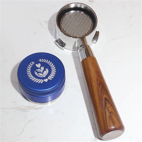 Mm Bottomless For Naked Portafilter For Espresso Machines Coffee With Wooden Handle Ears