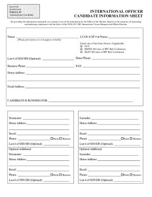 Fillable Online 10 Candidate Information Form Templates In PDFDOCFree