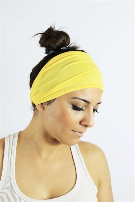 Yellow Wide Cotton Turban Headband By Twobirdsgirl On Etsy 9 90