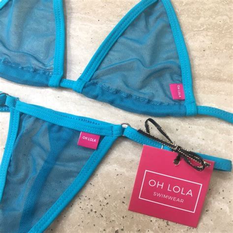 Blue Magic Micro Bikini By Oh Lola Swimwear Sexy Sheer Unique