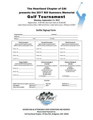 Fillable Online Golfer Sign Up Form Docx Fax Email Print Pdffiller