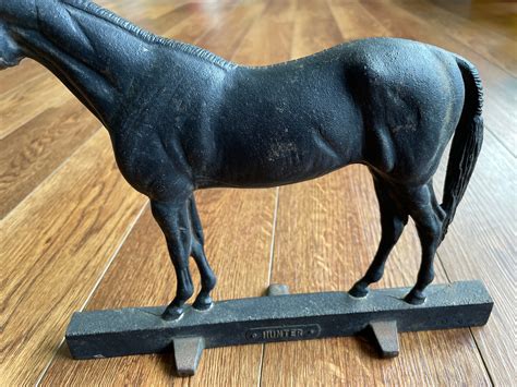 Antique Cast Iron Horse Door Stop Made By Virginia Metal Etsy