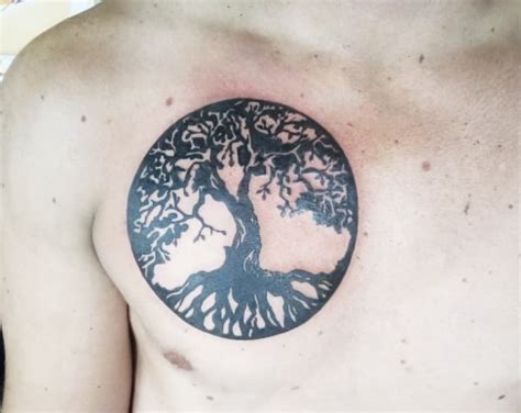 68 Delightful And Touching Tree Tattoos Ideas And Designs For Chest ...