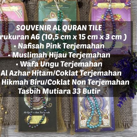 Jual Limited Stocksouvenir Tahlilan Al Quran Terjemah Ukuran Alquran