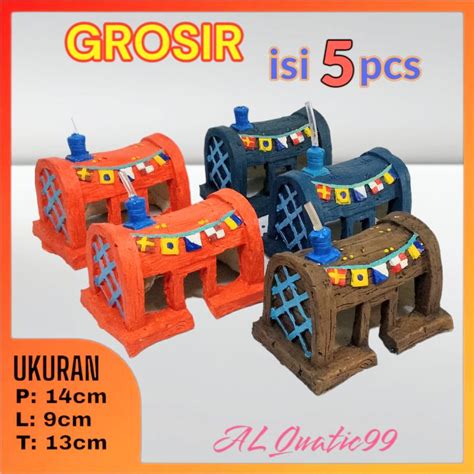 AL QUATIC GROSIR Hiasan Aquarium Crusty Crab Restoran Tuan Crab Spongebob Bikini Buttom