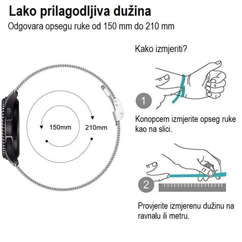 Metalna Narukvica Milanska Petlja Remen Za Sat Mm Quick Fit