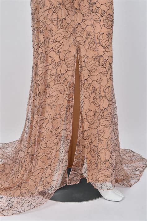 Christian Dior By John Galliano Nude Illusion Lace Trained Lingerie Gown For Sale At StDibs