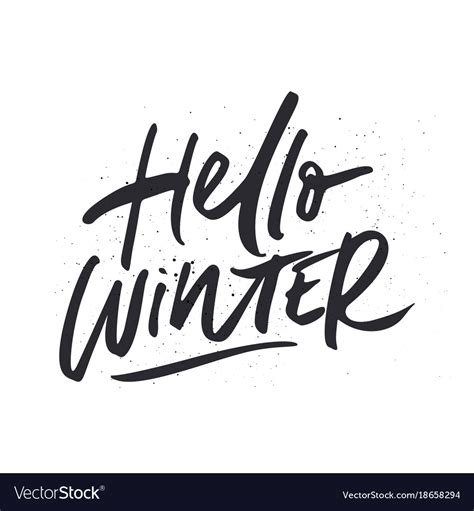 Hello Winter Calligraphy Royalty Free Vector Image