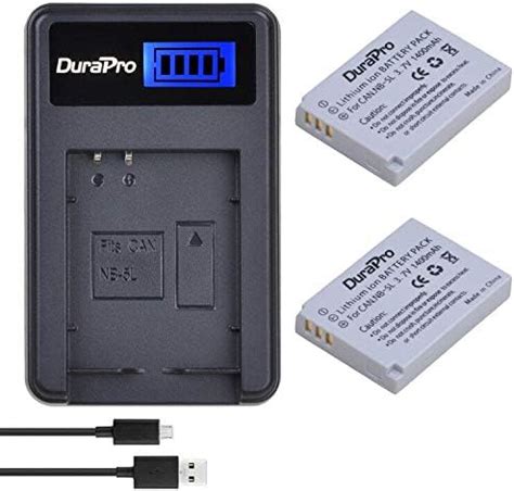 Durapro Pcs Nb L Nb L Battery Lcd Usb Charger For Canon Nb L