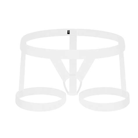 IEFIEL Homme Jockstrap Ouvert Fesse Gay String Sissy Lingerie Slip Jarretière Sous Vêtement avec