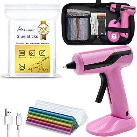 Amazon Liumai Cordless Hot Glue Gun Kit With Pcs Mini Glue Sticks Usb Rechargeable Mini
