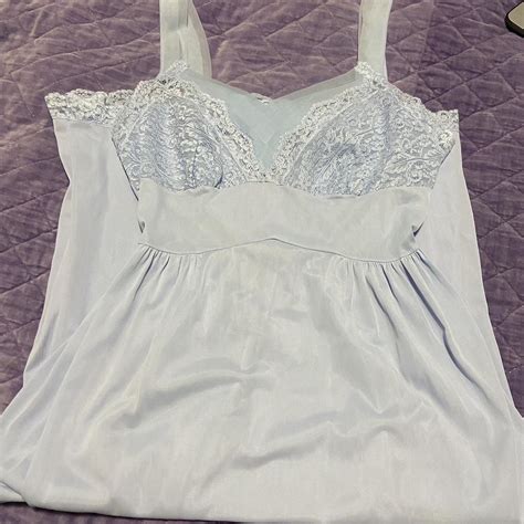 Vintage Light Blue Lace Lingerie Slip Dress Best Depop