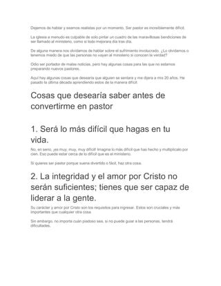 Quieres Ser Pastor Pdf