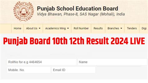 Pseb Punjab Board 10th Result 2024 Roll Number Wise Declared Check