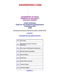 GOVERNMENT OF INDIA MINISTRY OF RAILWAYS RAILWAY Government Of