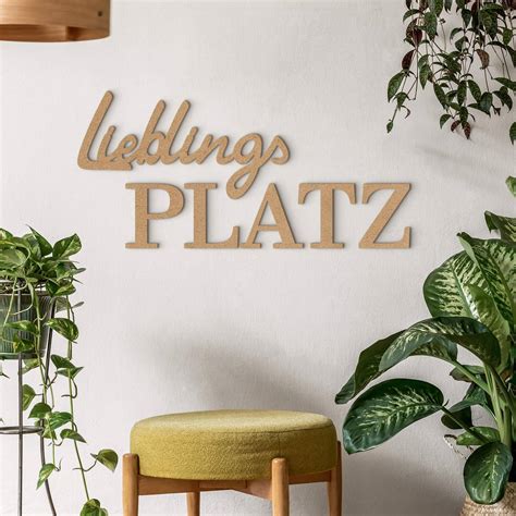 MDF Deko 3D Schriftzug Lieblingsplatz Natur Wall Art De