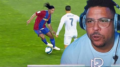 Ronaldo reagindo aos Dribles de Ronaldinho Gaúcho YouTube