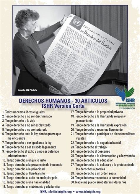 Derechos Humanos 30 Articulos Declaration Of Human Rights Human