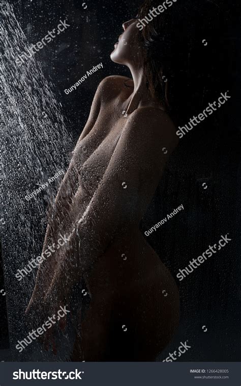 Nude Woman Taking Shower Dark Profile Stock Photo 1266428005 Shutterstock