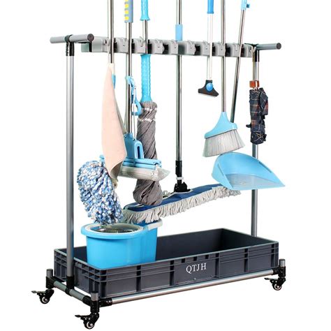 Buy Qtjh Broom And Mop Holder Put Wet Mops Movable Commercial Mop Rack