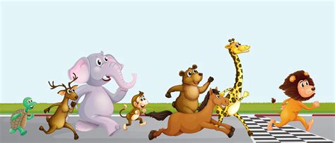 Animal Running Race at Finish Line 418492 Vector Art at Vecteezy