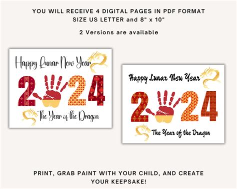 Lunar New Year Handprint Craft Chinese New Year Handprint Art Year Of