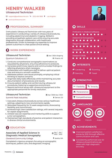 Ultrasound Tech Resume Template