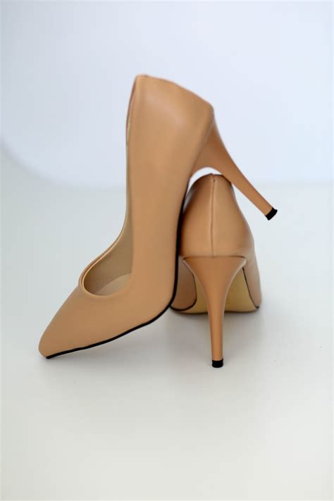 Ayakkabı Podyumum stiletto Nude Orta Boy Ince Topuk Kadın