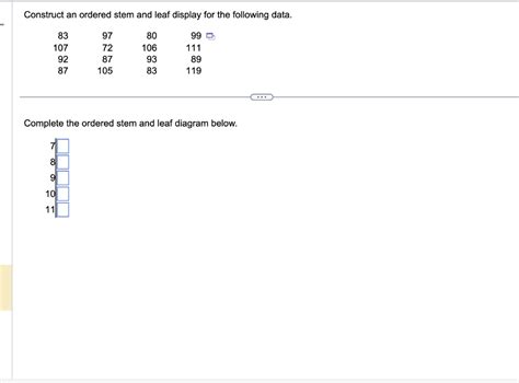 Solved Construct An Ordered Stem And Leaf Display For T