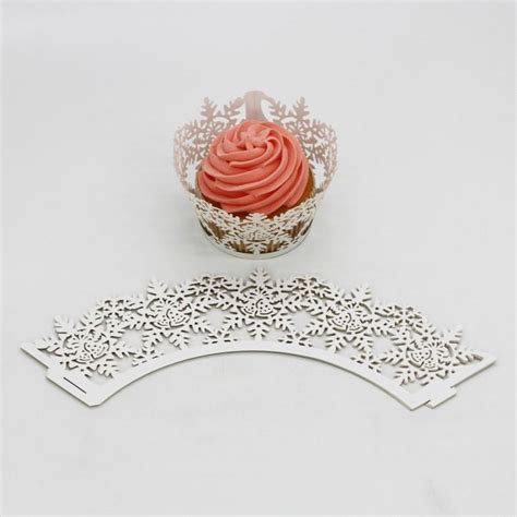 Oksale 24Pcs Christmas Hollow Lace Cup Muffin Holder Cake Paper Case