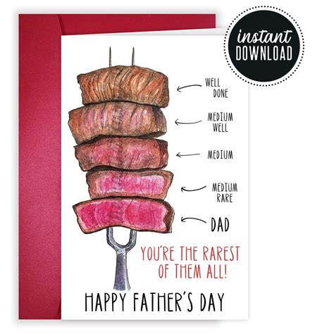 Printable Fathers Day Card The Rarest Of Them All Birthday Card