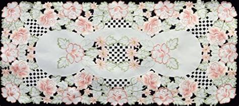 Amazon Creative Linens Embroidered Pink Rose Daisy Floral Table