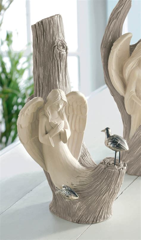 Grasslands Road Driftwood Angel Figurine, 11-Inch, Set of 2 | Coastal ...