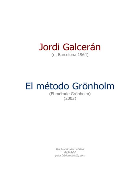 Jordi Galcerán El método Grönholm