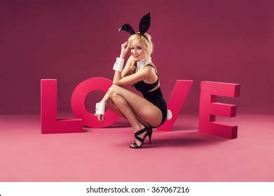 Sexy Fashion Blonde Woman Posing Playboy Stock Photo 365522294 Shutterstock
