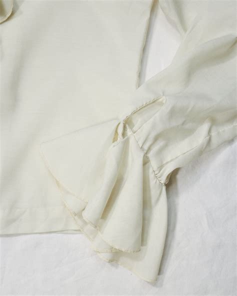 1980s Christian Dior Pussy Bow Silk Blouse Standing Ovation