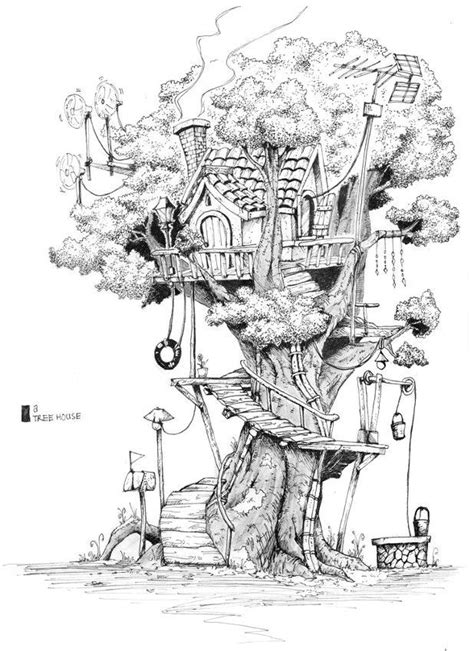 Tree House Coloring Pages