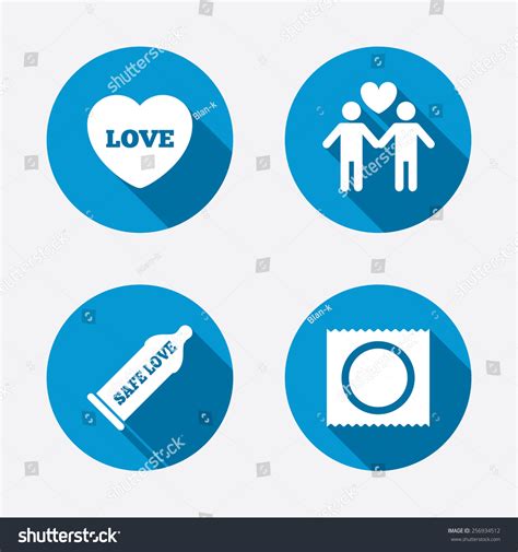 Condom Safe Sex Icons Lovers Gay Stock Vector Royalty Free