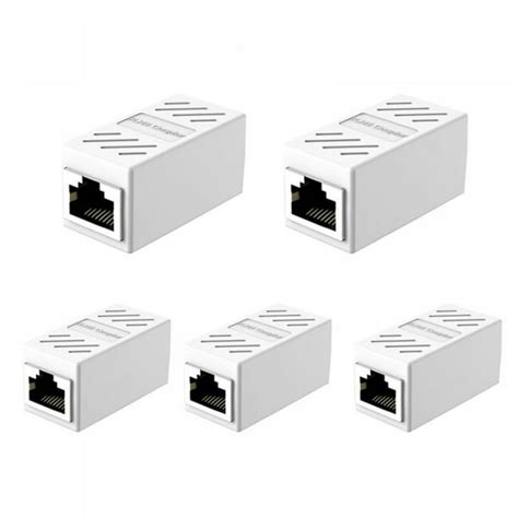 5pcs Rj45 Ethernet Extender Couplers Network Cable Coupler Cat 5 Coupling Lnternet Female To