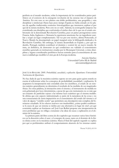 Pdf Rolleri Probabilidad Causalidad Y Explicaci N