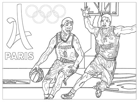 Jeux Olympiques Basketball Paris 2024 Coloriages De Sport Jeux