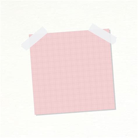 Pastel pink grid notepaper journal sticker vector | free image by rawpixel.com / sasi Pastel ...