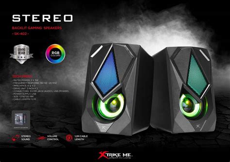 Xtrike Me Stereo Gaming Speaker With Rgb Backlight Sk Mm