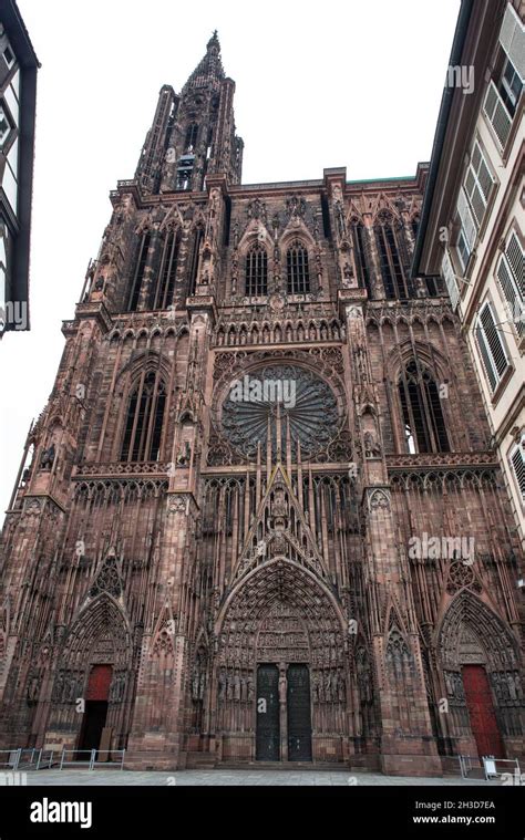 Exterior architecture of the Strasbourg cathedral in France Stock Photo ...