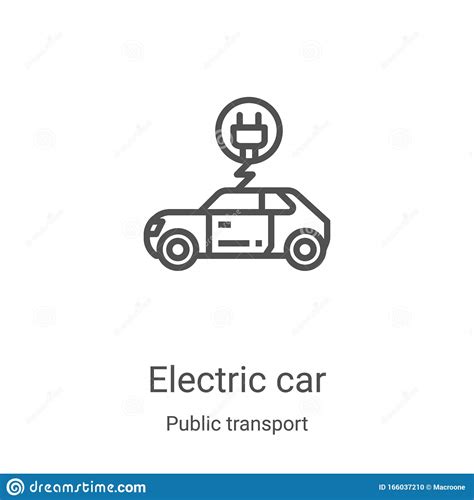 Electric Car Icon Vector From Public Transport Collection Thin Line