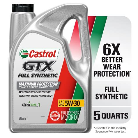 Castrol Gtx Full Synthetic W Motor Oil Quarts Walmart