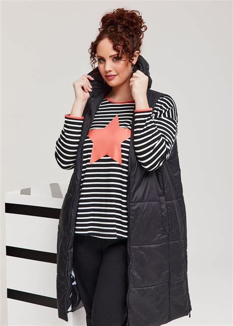 Shop Plus Size Bamboo Ponte Star Stripe Top In Black Taking Shape Au