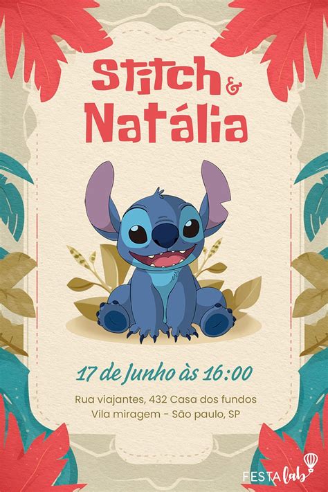 Convite De Lilo E Stitch Modelos Incr Veis Festalab