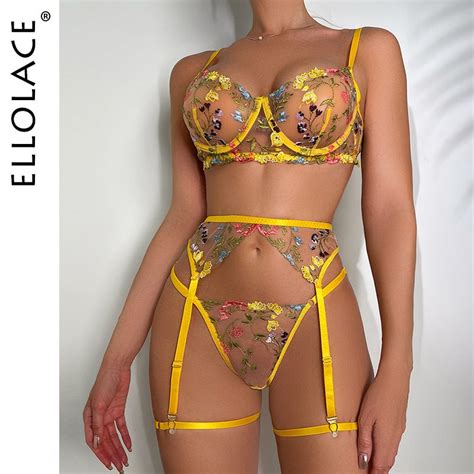 Ellolace Lingerie Sensual Lace 3 Piece Garters Fancy Intimate My Site 2