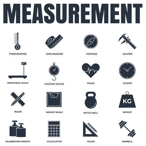 Set of Measuring icon logo vector illustration. measure, measurement ...